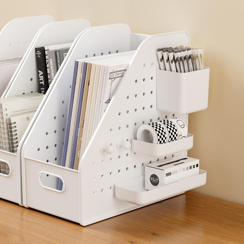 Binding Machine Comb - Schreibtisch-Aktenorganizer mit abnehmbaren Aufbewahrungsboxen und Lochplatte