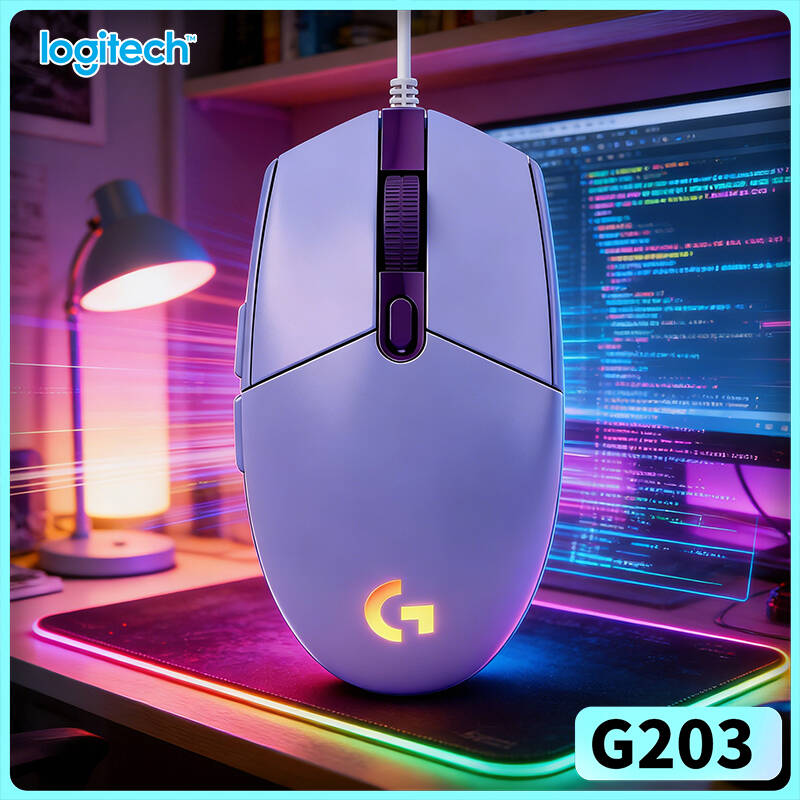 Logitech Mouse G203 - Logitech G203 kabelgebundene Gaming-Maus, attraktives RGB-Display