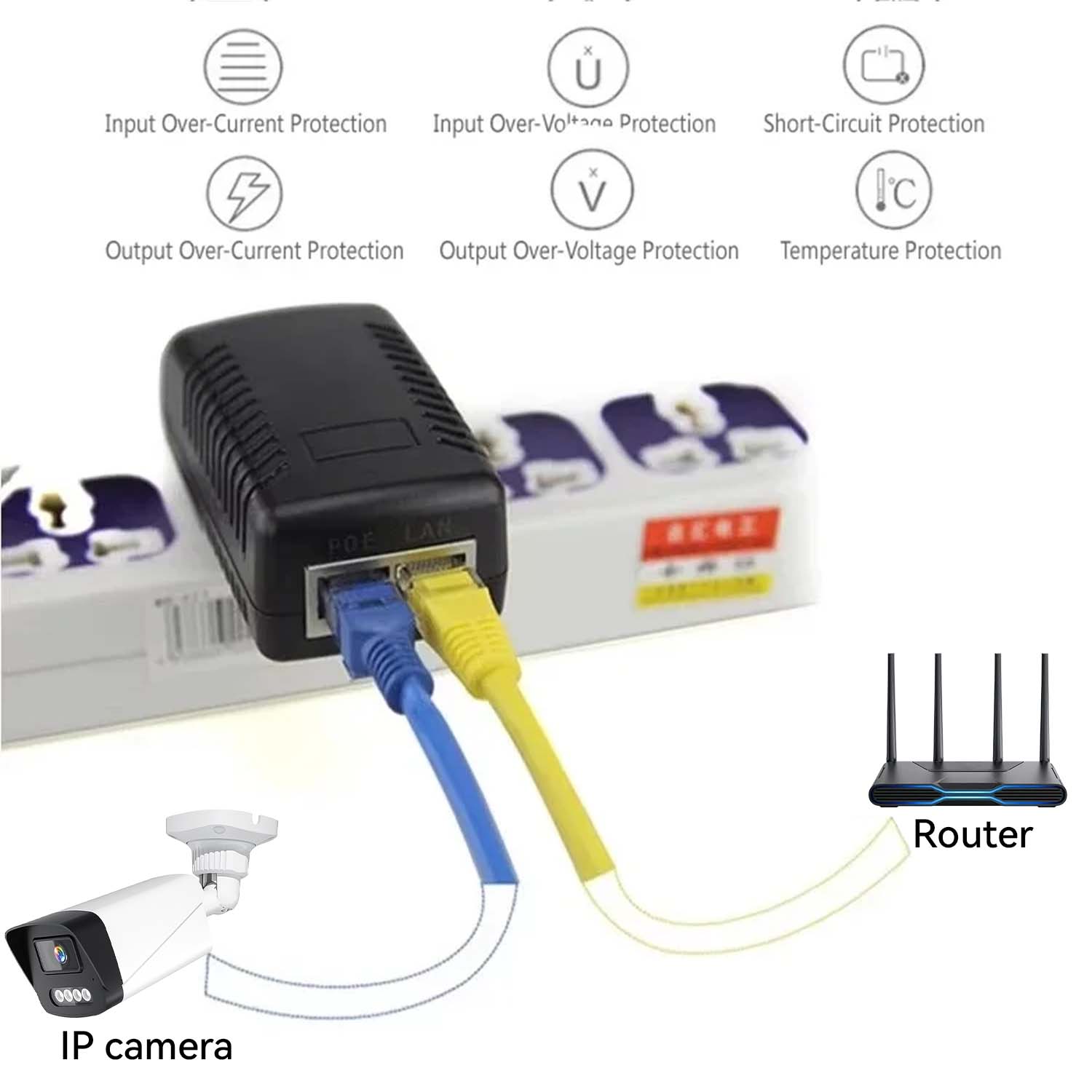 48V/12V POE-Injektor Ethernet  – Power Over Ethernet Bewertung und Preis