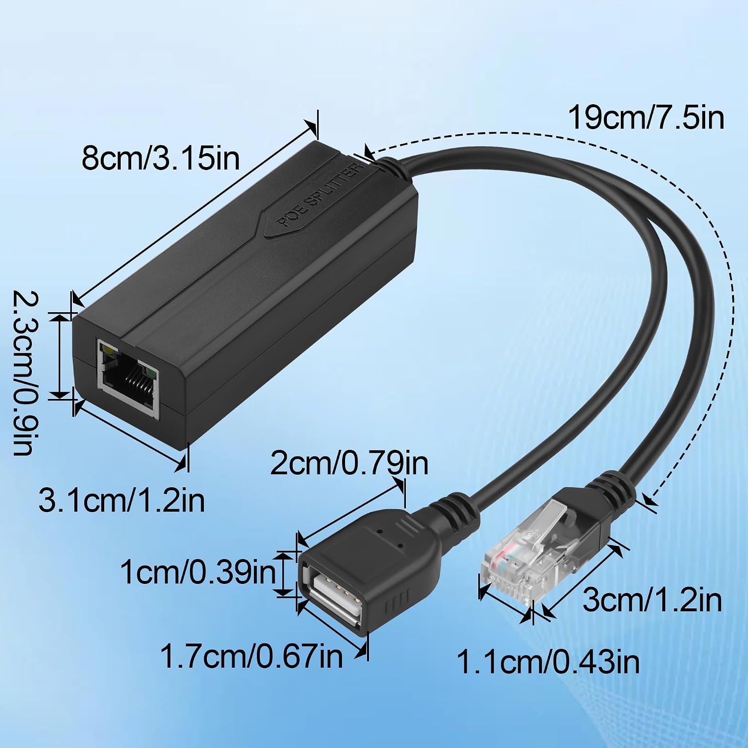 PoE-Splitter 5V 2,4A USB Typ C – Power Over Ethernet Bewertung und Preis